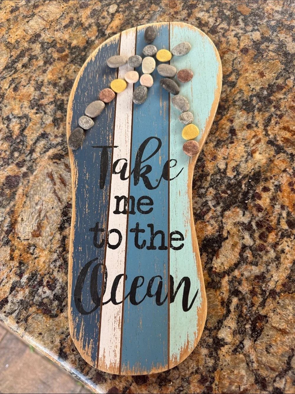 Take Me to the Ocean Flip-Flop Wall Sign - Blue
